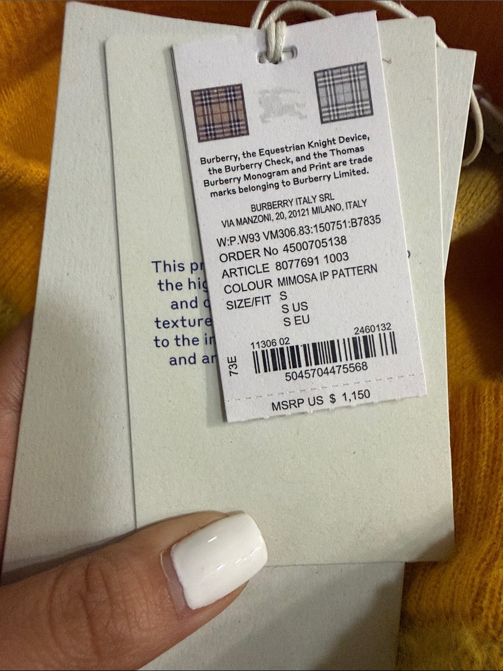 Burberry Yellow and Gray Argyle Knit Midi Skirt